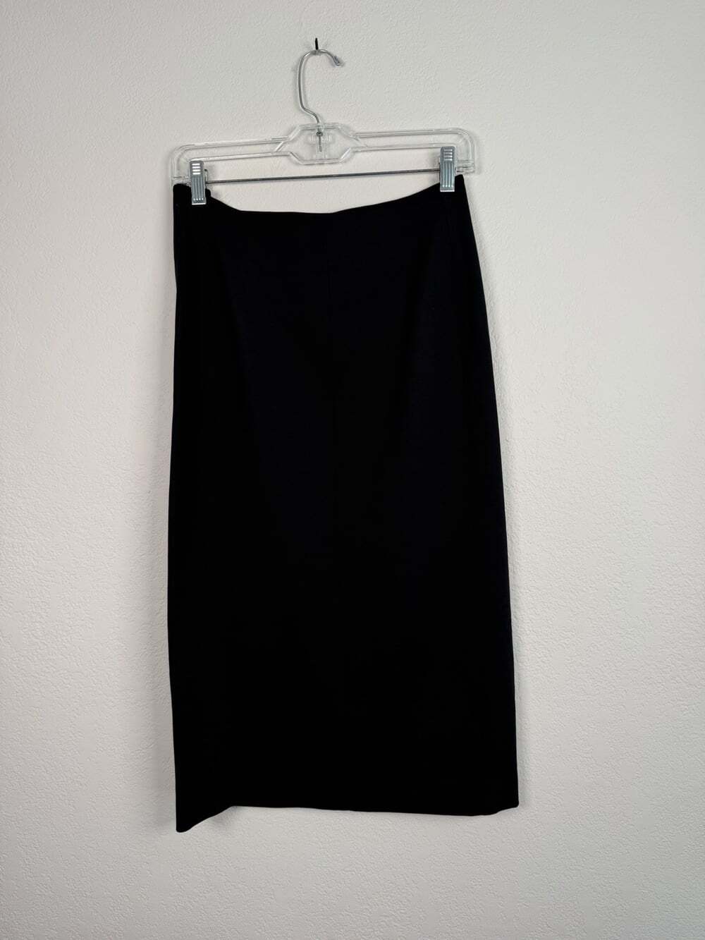 JOSEPH Sz 42 Skirt Black Pencil super Stretch Zipper Back Quiet Luxury Career